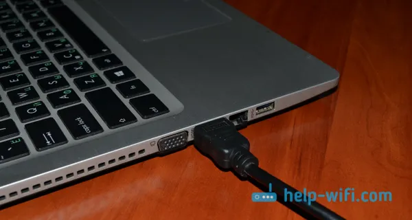 Подключение HDMI на ноутбуке