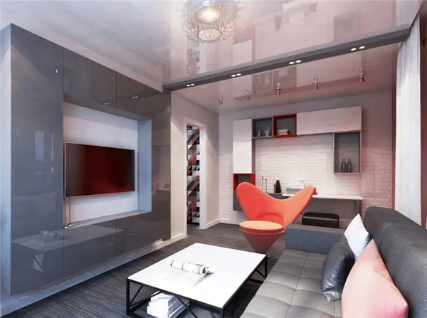 Дизайн квартиры-студии площадью 18 кв м в стиле хай-тек