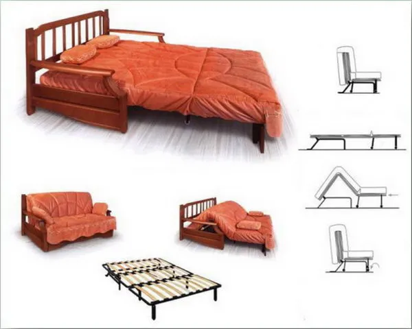 Раскладной диван с выкатным механизмом прост в обращении, он является очень надежным и может использоваться ежедневно