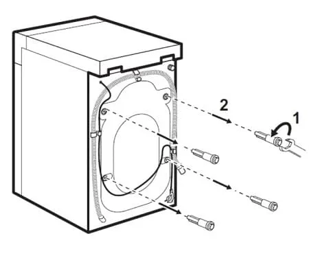 Как извлечь предохранительные болты из стиральной машины