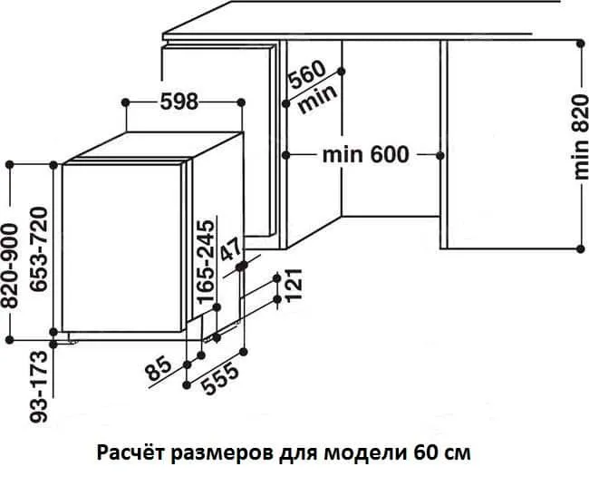 монтаж фасада на посудомойку