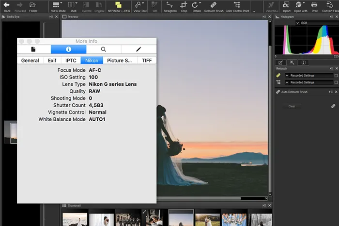 use preview app on mac to see nikon shutter count