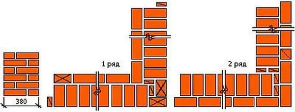Схема облегченной кирпичной кладки