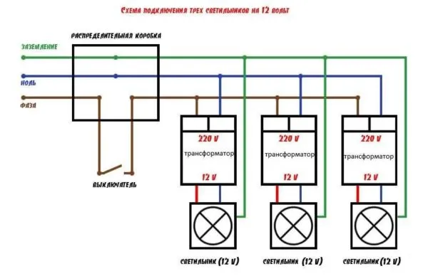 С преобразователем на каждой ветке