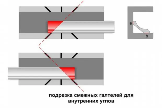 Как сделать внутренний угол потолочного плинтуса 16