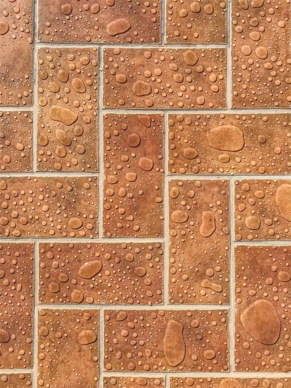 Paving slabs with water drops