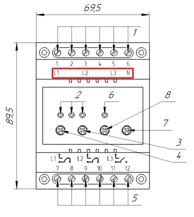 Расположение клем L1-N на ПЭФ-301 / переключатели фаз