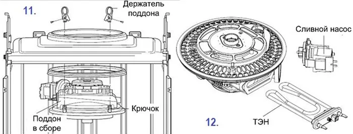 демонтаж поддона ПММ