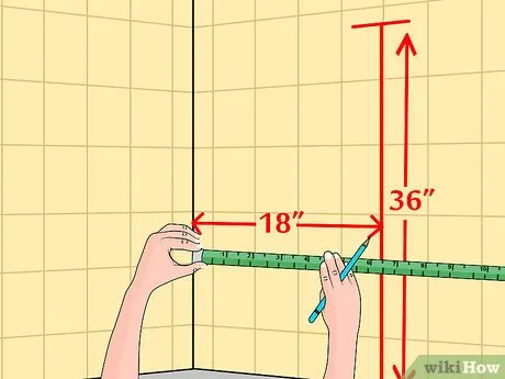 Step 2 Сделайте измерения, чтобы определить положение труб.